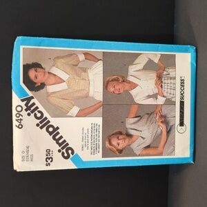 Simplicity Pattern 6490 Top 3 Sleeve Designs Uncut Misses 12 14 16